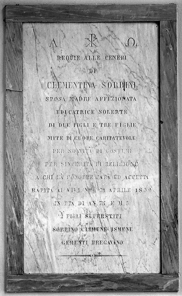 lapide tombale - produzione toscana (sec. XIX)