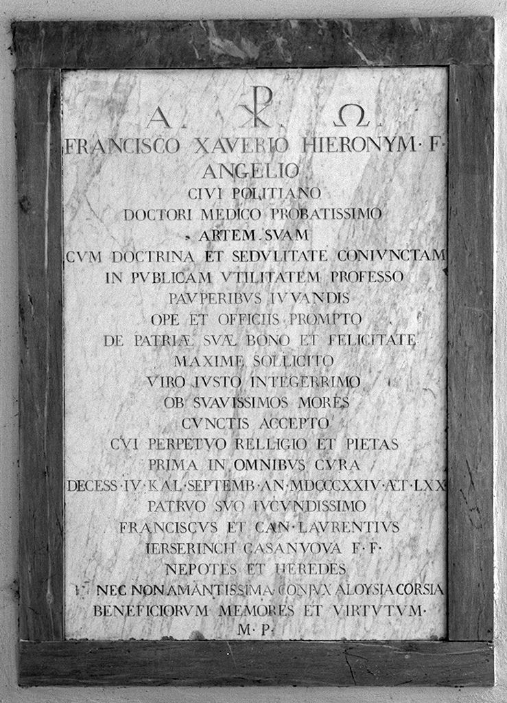 lapide tombale - produzione toscana (sec. XIX)