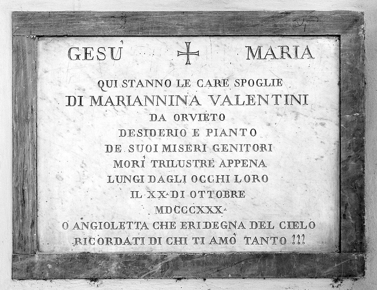 lapide tombale - bottega senese (sec. XIX)