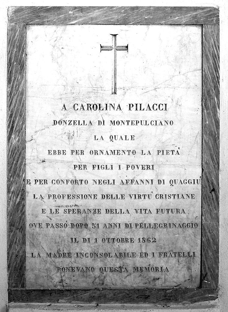 lapide tombale - bottega senese (sec. XIX)