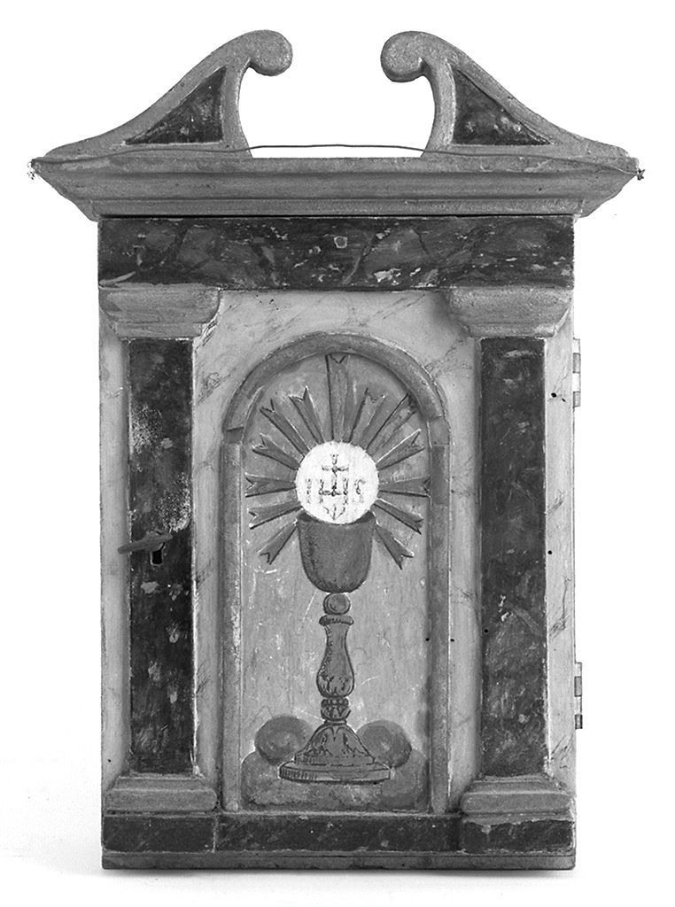 simbolo eucaristico (tabernacolo - a frontale architettonico, elemento d'insieme) - bottega toscana (sec. XIX)