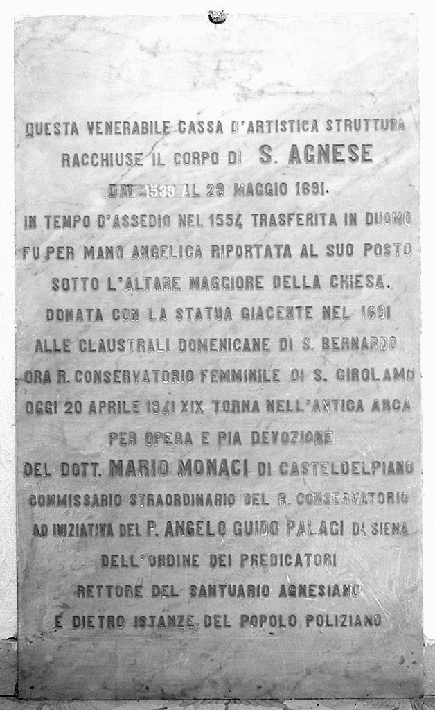 lapide documentaria - bottega senese (sec. XX)