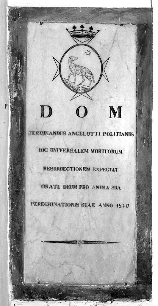 lapide tombale - bottega senese (sec. XIX)