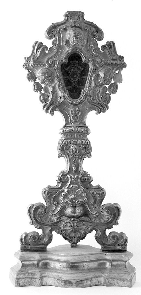 motivi decorativi vegetali con putti alati (reliquiario - a ostensorio) - bottega italiana (sec. XVIII)