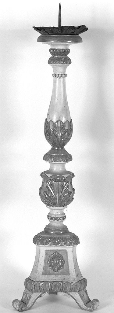 candeliere d'altare, elemento d'insieme - bottega toscana (prima metà sec. XIX)