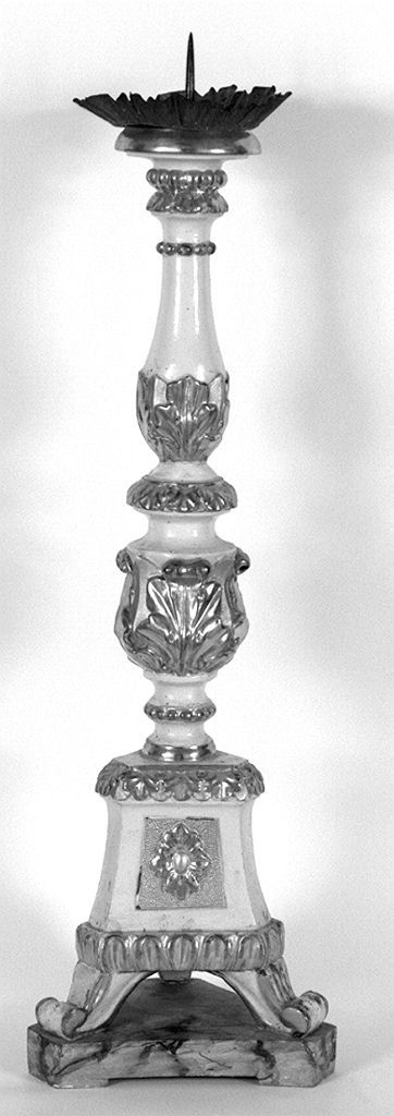 candeliere d'altare, serie - bottega toscana (prima metà sec. XIX)