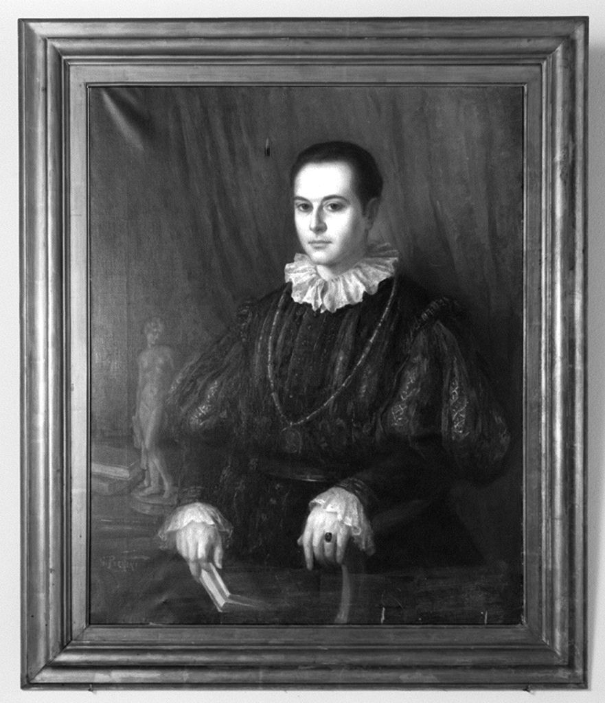 ritratto di Giuseppe Amos Cassioli in abito seicentesco (dipinto) di Pierini G (sec. XX)