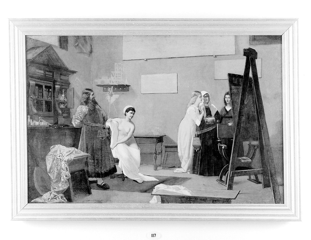 studio del pittore (dipinto) di Cassioli Amos (sec. XIX)