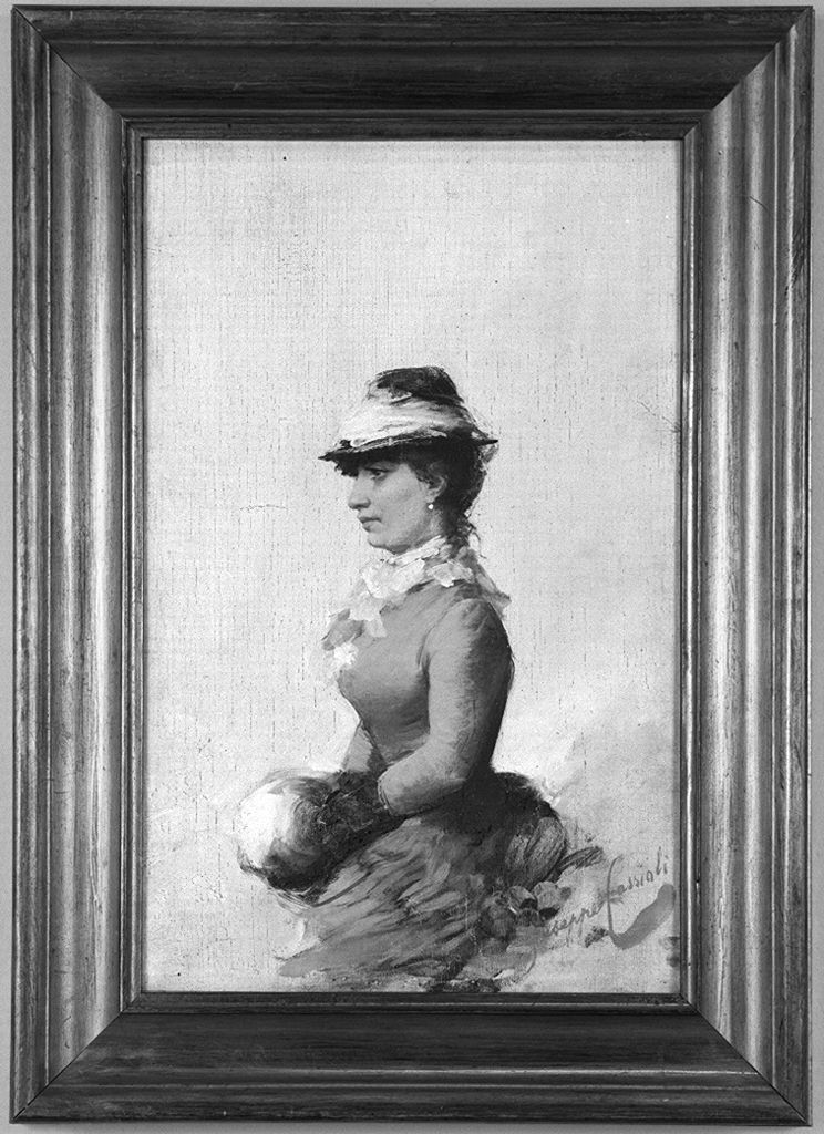 ritratto di donna (dipinto) di Cassioli Giuseppe (sec. XIX)