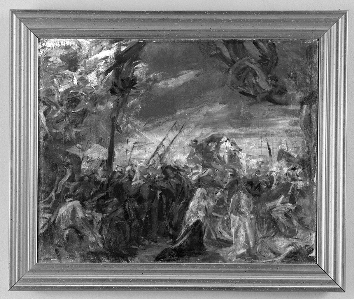 Cristo inchiodato alla croce (dipinto) di Cassioli Giuseppe (sec. XX)