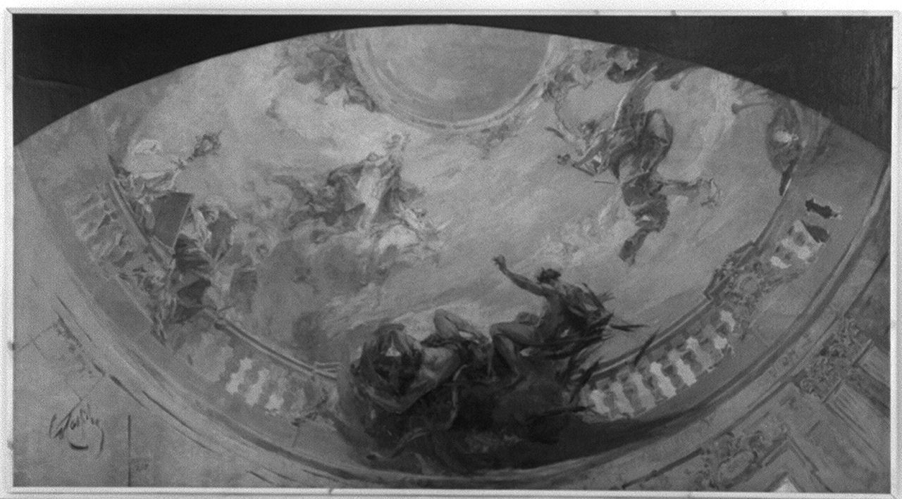 caduta degli angeli ribelli (dipinto) di Cassioli Giuseppe (sec. XX)