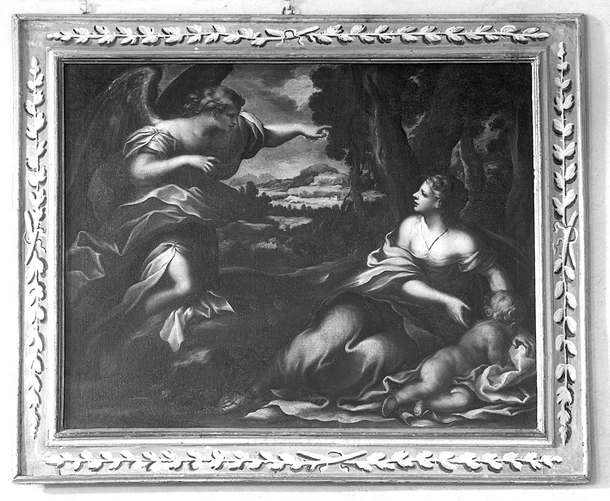 Agar e Ismaele nel deserto confortati dall'angelo (dipinto, elemento d'insieme) di Nasini Francesco (terzo quarto sec. XVII)