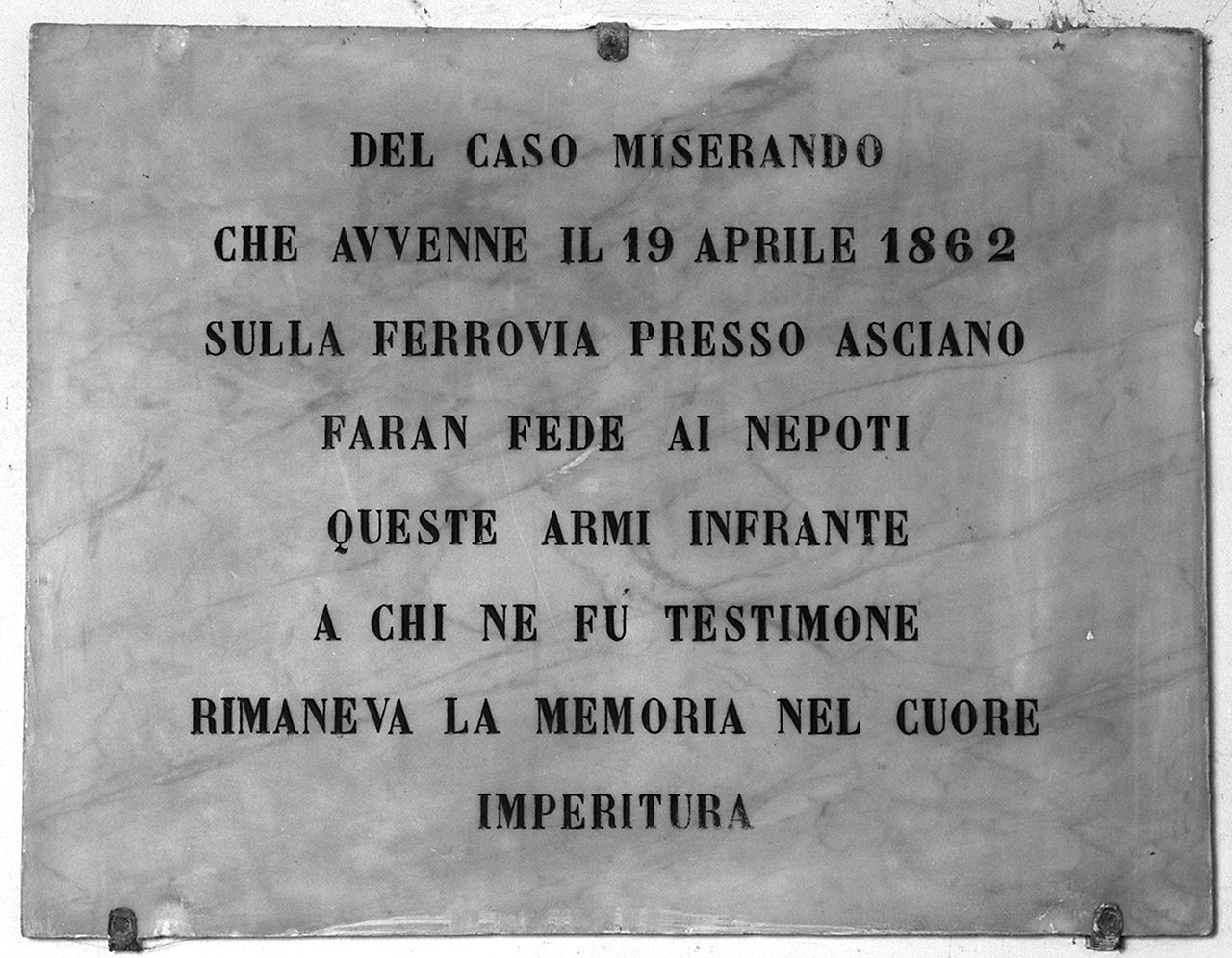 lapide commemorativa - bottega senese (sec. XIX)