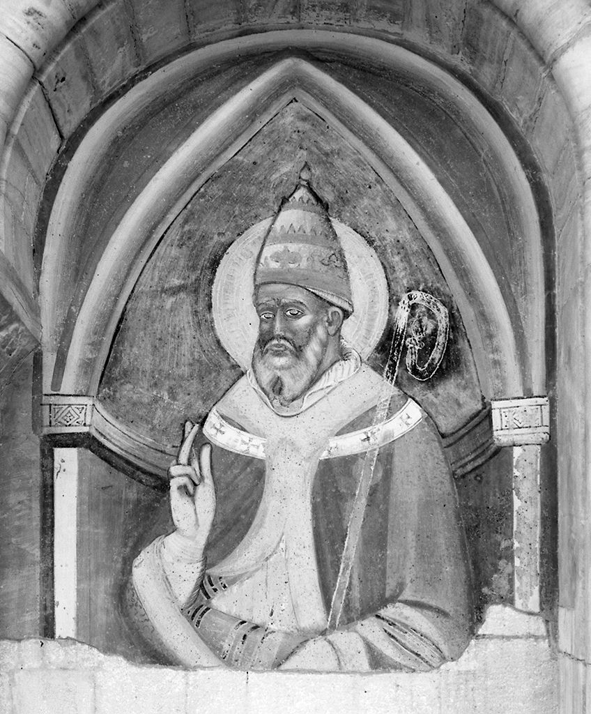 Santo papa (dipinto, elemento d'insieme) di Maestro di Monticiano (primo quarto sec. XV)