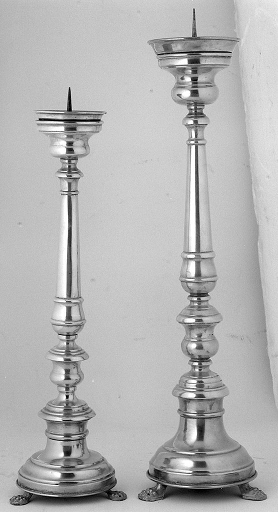 candeliere d'altare, serie - bottega italiana (secc. XIX/ XX)