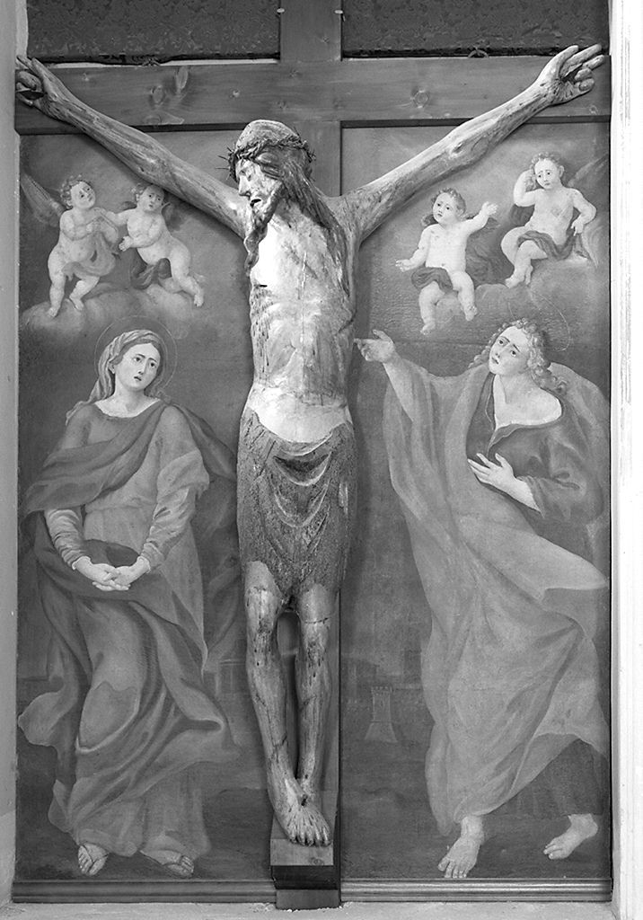 Madonna e San Giovanni Evangelista (dipinto, elemento d'insieme) - ambito toscano (seconda metà sec. XVI)