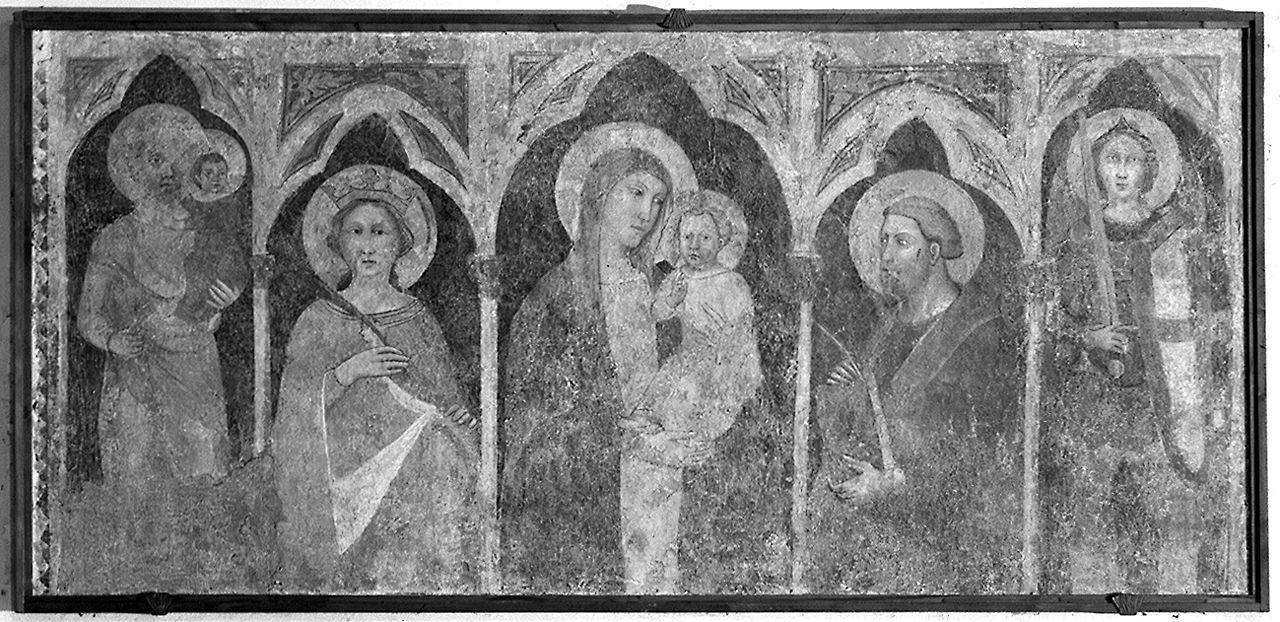 Madonna con Bambino e Santi (dipinto) - ambito senese (terzo quarto sec. XIV)