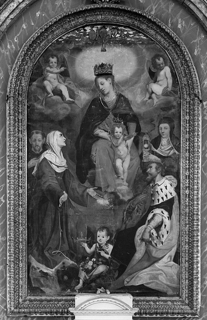 Madonna della Pace, Madonna con Bambino in trono tra santi (dipinto) - ambito senese (inizio sec. XVII)