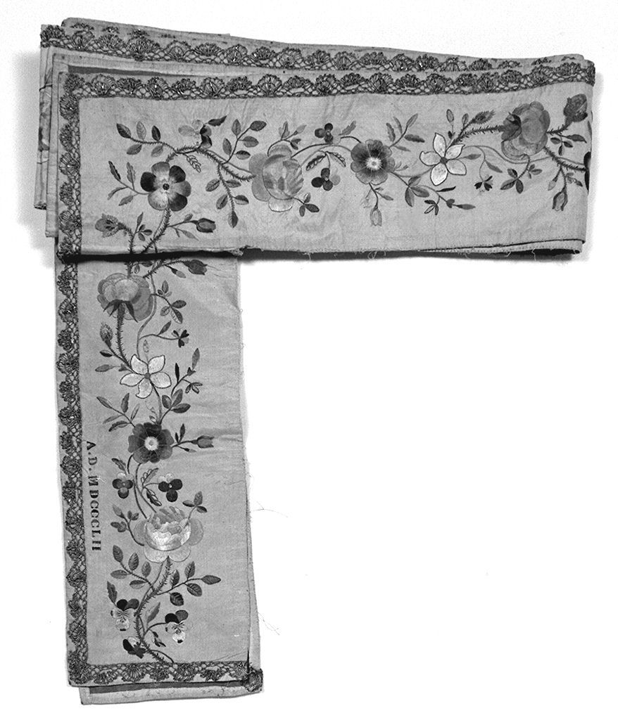 motivi decorativi vegetali (tessuto, elemento d'insieme) - manifattura senese (sec. XIX)