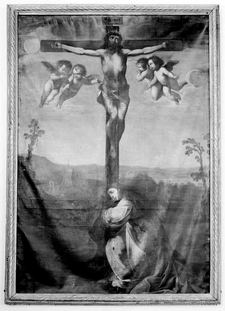 Santa Maria Maddalena ai piedi di Cristo crocifisso (dipinto) - ambito senese (sec. XVII)