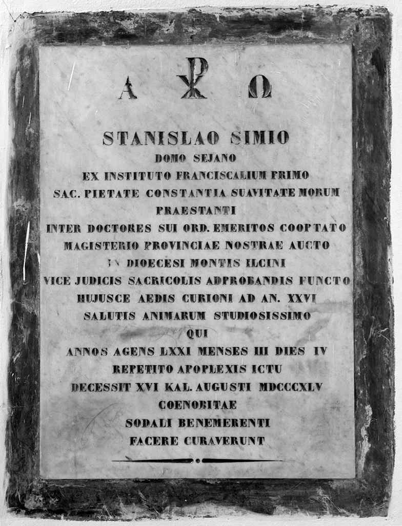 lapide commemorativa - bottega toscana (sec. XIX)