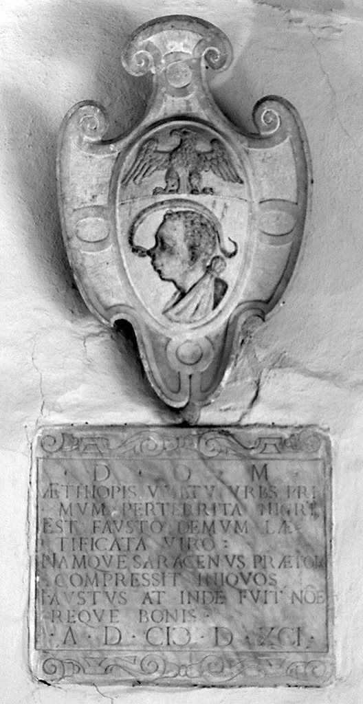 lapide commemorativa, elemento d'insieme - bottega toscana (sec. XVI)