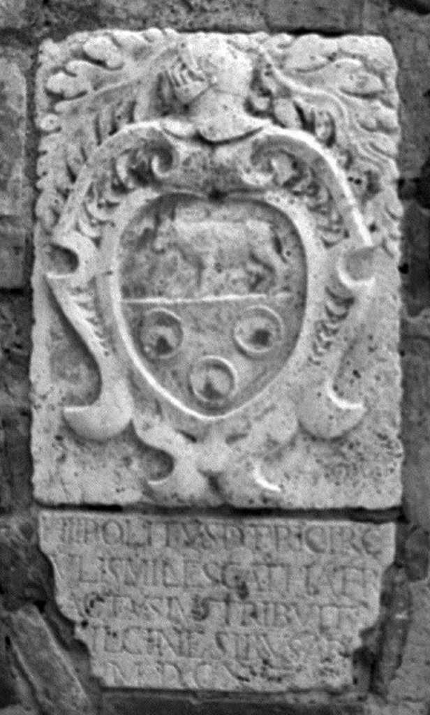 lapide commemorativa, elemento d'insieme - bottega toscana (sec. XVII)
