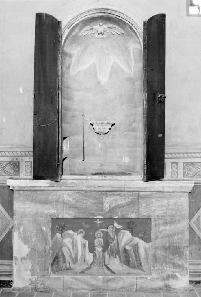 battesimo di Cristo (fonte battesimale) - ambito senese (sec. XX)