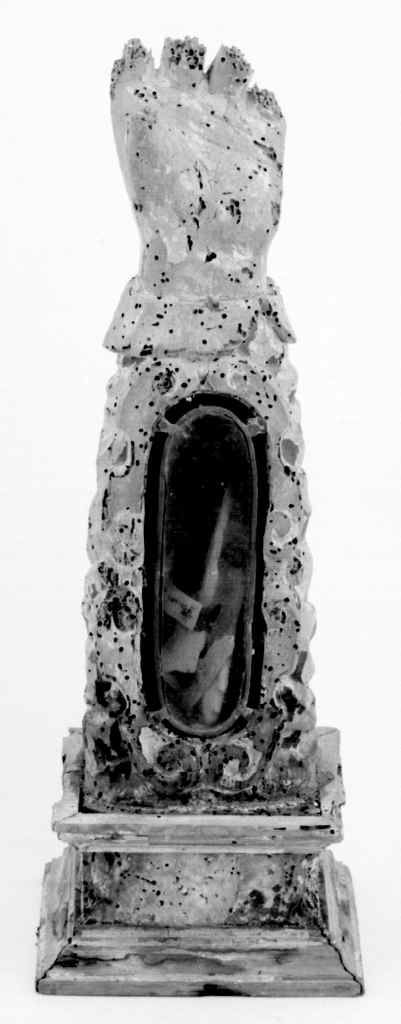 reliquiario antropomorfo - a braccio, serie - bottega toscana (secc. XVII/ XVIII)