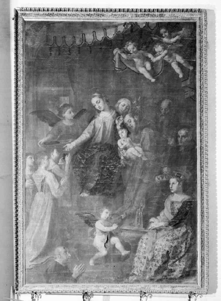 Madonna in trono e Santi (dipinto) di Folli Sebastiano (sec. XVII)