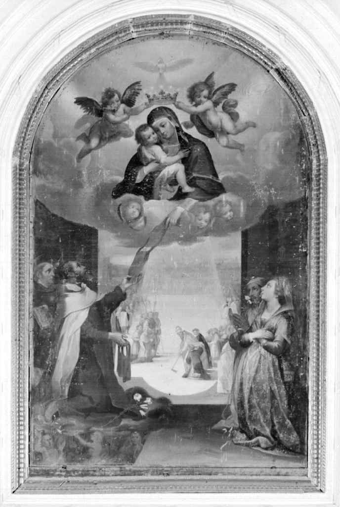 San Simone Stock riceve dalla Madonna lo scapolare (dipinto) di Salimbeni Ventura detto Bevilacqua (sec. XVII)