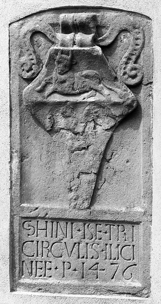 stemma gentilizio della famiglia Tricerchi (rilievo) - bottega senese (sec. XV)
