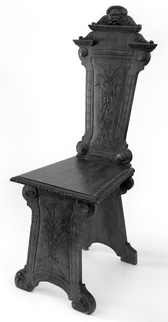 motivi decorativi vegetali stilizzati (sgabello) - bottega toscana (secc. XIX/ XX)