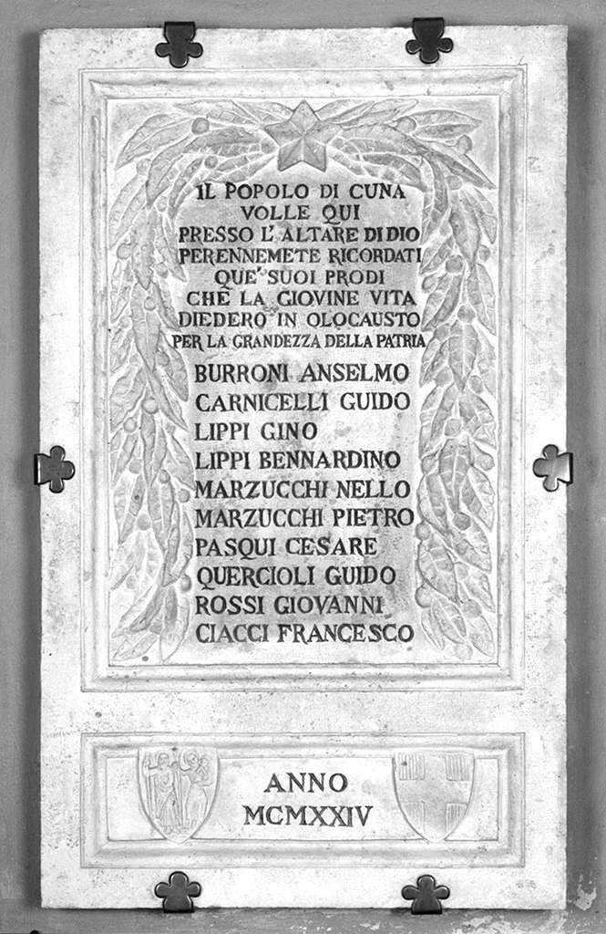 lapide commemorativa - bottega toscana (sec. XX)