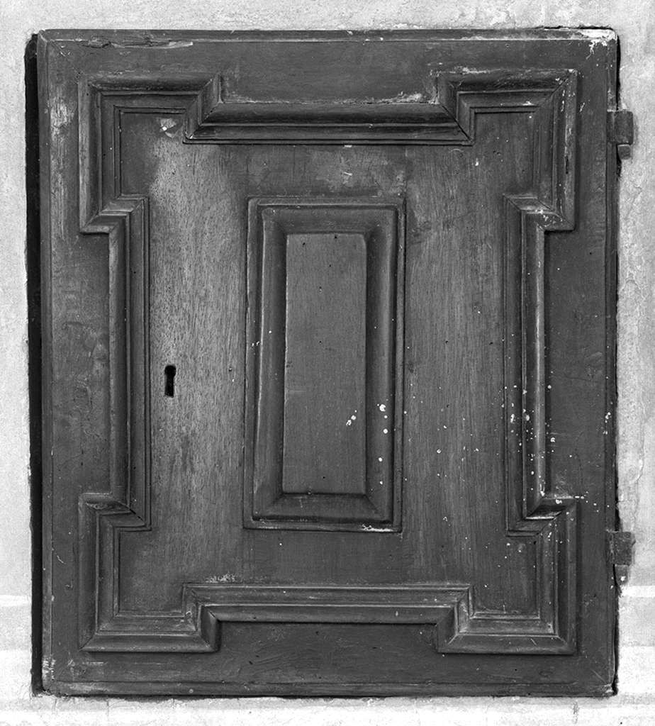 anta di armadietto per oli santi, elemento d'insieme - bottega toscana (sec. XVIII)