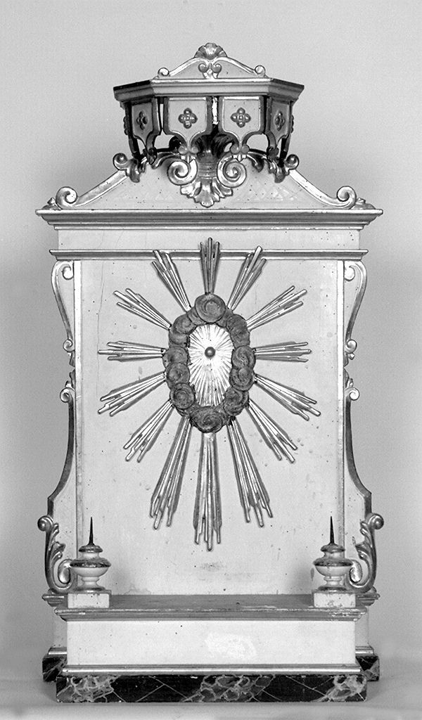 tronetto per esposizione eucaristica - a edicola - bottega toscana (prima metà sec. XIX)