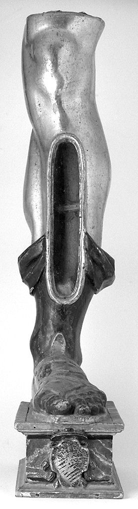 reliquiario antropomorfo - a gamba - bottega toscana (sec. XVII)