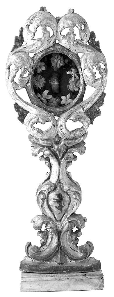 leone rampante (reliquiario - a ostensorio, serie) - bottega senese (secc. XVIII/ XIX)