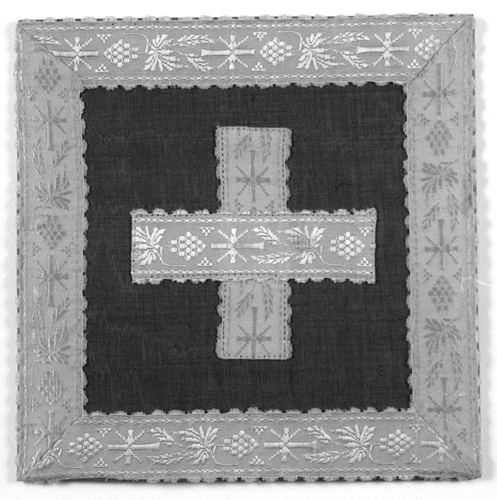 borsa del corporale, elemento d'insieme - manifattura italiana (primo quarto sec. XX)