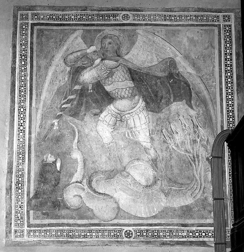 San Michele Arcangelo combatte il drago (dipinto) - ambito senese (sec. XIV)