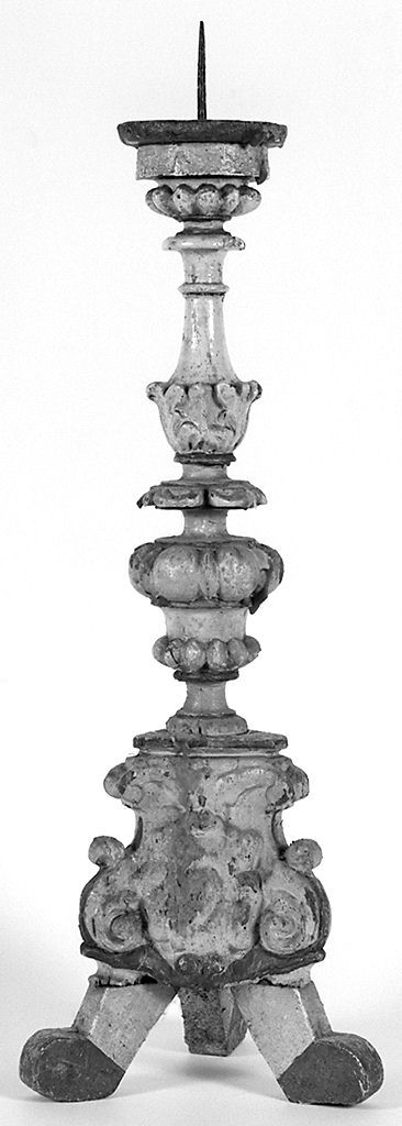 candeliere d'altare, serie - bottega senese (sec. XVIII)