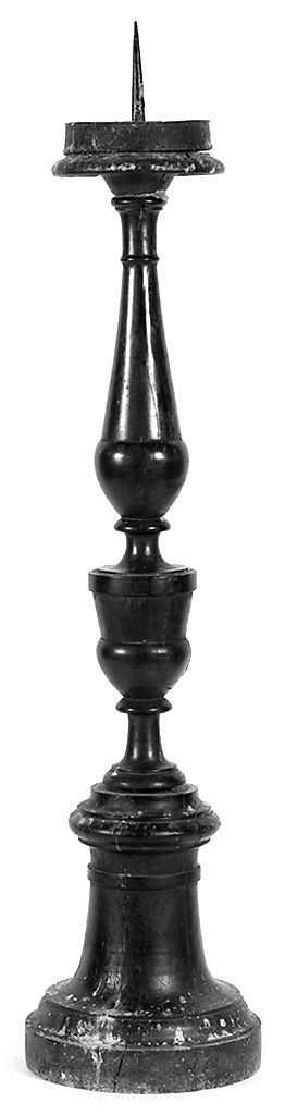 candeliere d'altare, serie - bottega senese (sec. XIX)