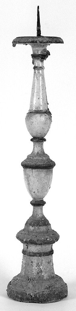 candeliere d'altare, serie - bottega senese (seconda metà sec. XVIII)