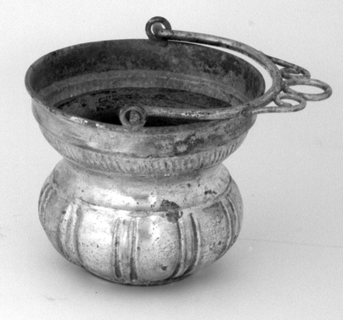 secchiello per l'acqua benedetta - bottega italiana (prima metà sec. XX)