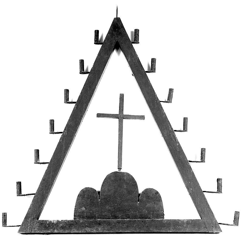 croce (saettia, frammento) - bottega senese (sec. XIX)