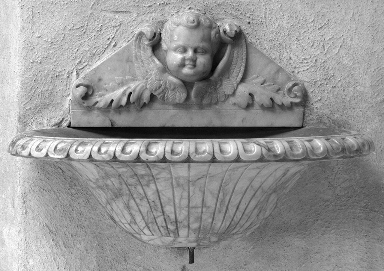 cherubino (acquasantiera da parete) - bottega senese (secc. XVIII/ XIX)