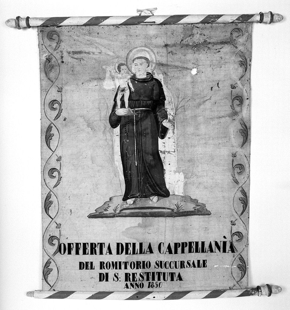 Sant'Antonio da Padova con il bambino (stendardo) - produzione senese (sec. XIX)