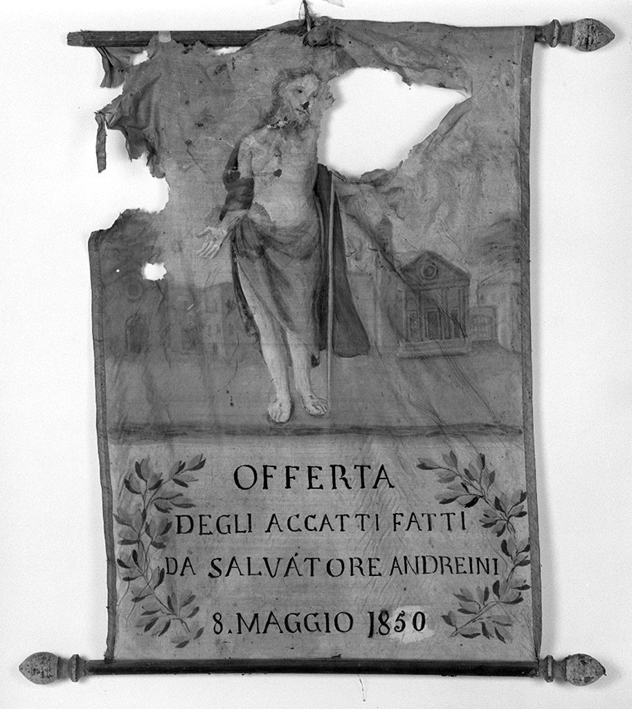 Cristo risorto (stendardo) - produzione senese (sec. XIX)