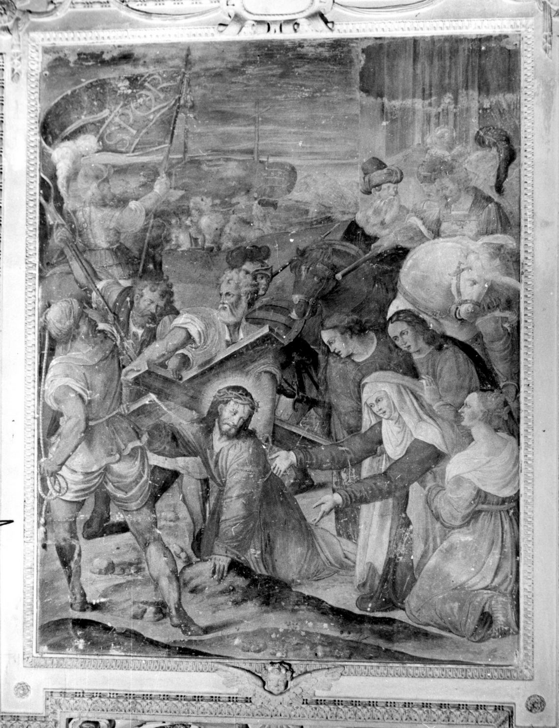 Cristo incontra la Madonna sulla via del Calvario (dipinto, elemento d'insieme) - ambito tosco-romano (sec. XVI)