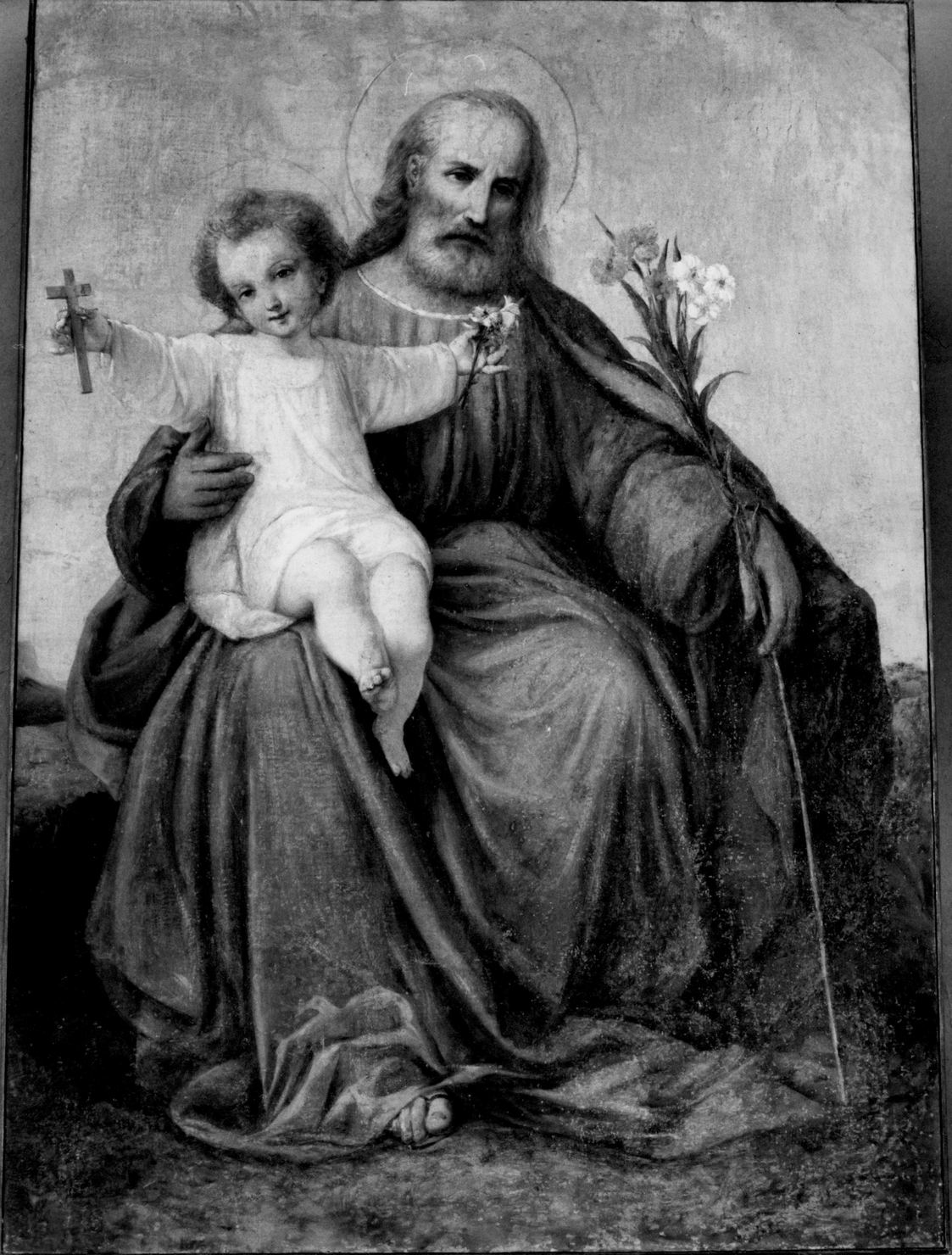 San Giuseppe e Gesù Bambino (dipinto) - ambito toscano (sec. XIX)